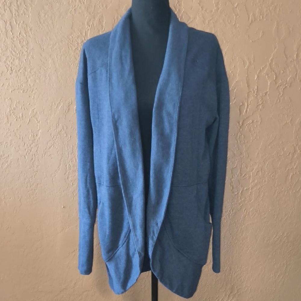 Eddie Bauer Women's Blue Cardigan Sweater Size L